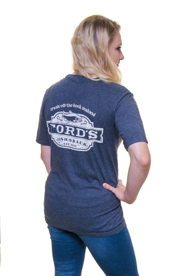 Back of Ford's Fish Shack T-Shirt in Mariner Blue