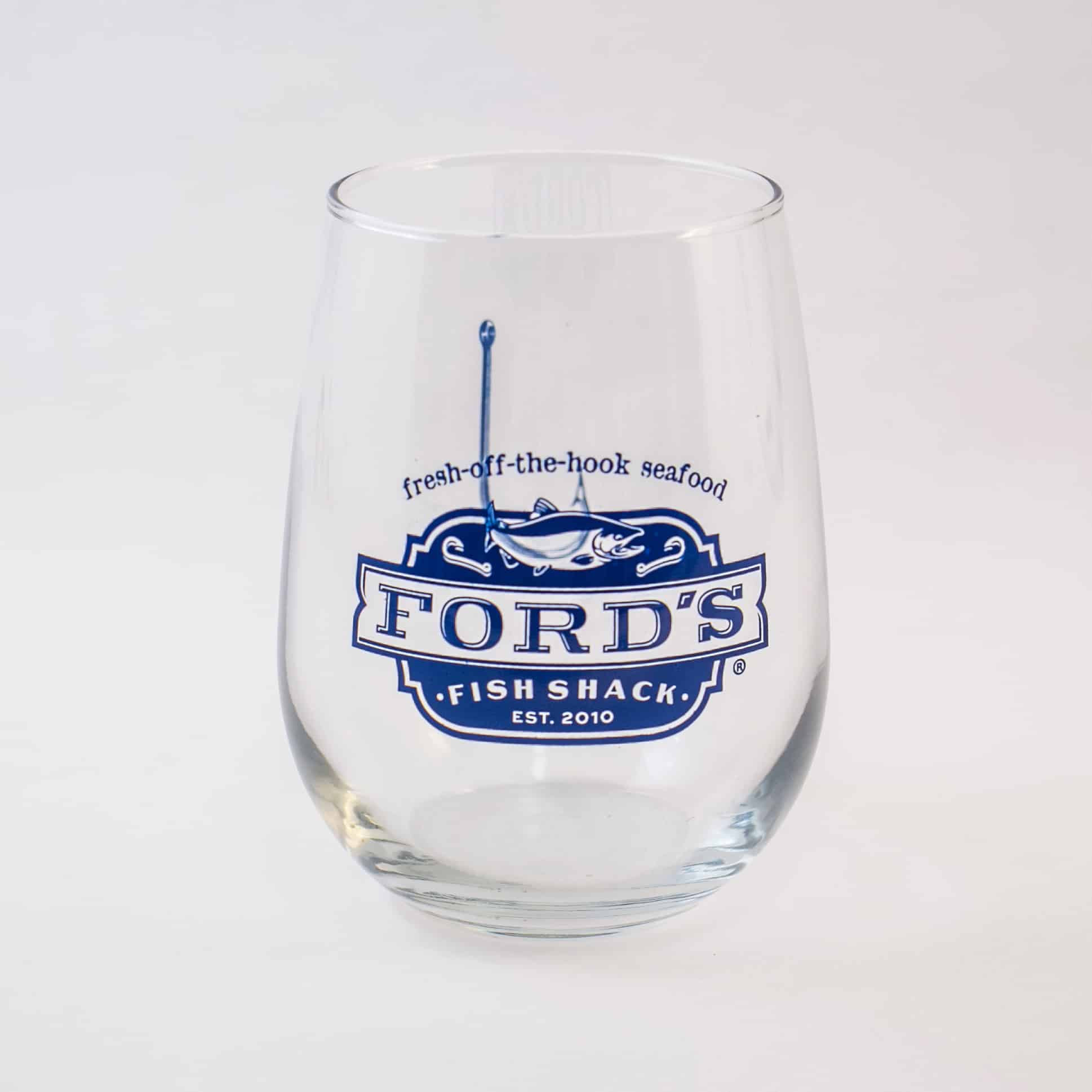FORD  LARGE WINE GLASS WITH 6 DIFFERENT TRACTORS ON 